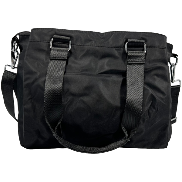 Сумка через плечо на три отделения, текстильная, 10 л, черная