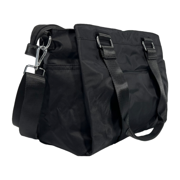 Сумка через плечо на три отделения, текстильная, 10 л, черная Сумка через плечо на три отделения, текстильная, 10 л, черная