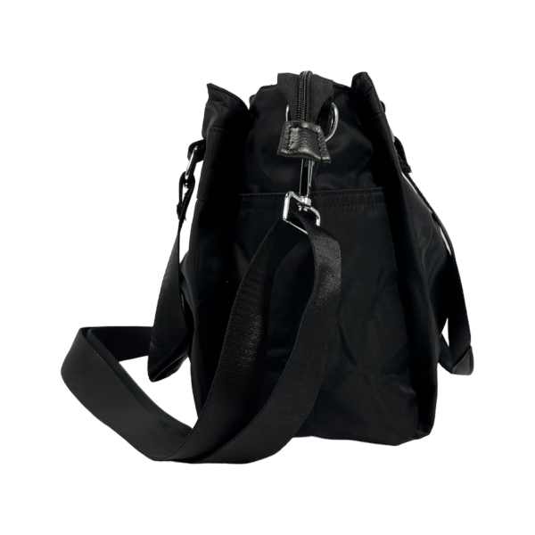 Сумка через плечо на три отделения, текстильная, 10 л, черная Сумка через плечо на три отделения, текстильная, 10 л, черная