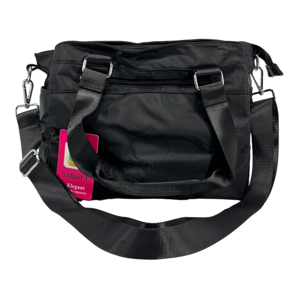 Сумка через плечо на три отделения, текстильная, 10 л, черная Сумка через плечо на три отделения, текстильная, 10 л, черная