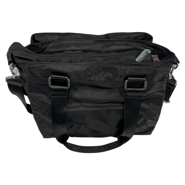 Сумка через плечо на три отделения, текстильная, 10 л, черная Сумка через плечо на три отделения, текстильная, 10 л, черная