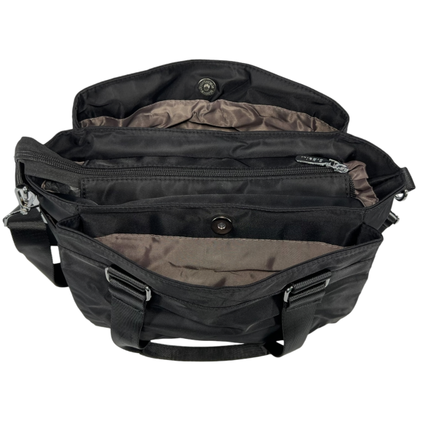 Сумка через плечо на три отделения, текстильная, 10 л, черная Сумка через плечо на три отделения, текстильная, 10 л, черная