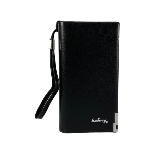 Мужской портмоне с двойной застежкой, искусственная кожа