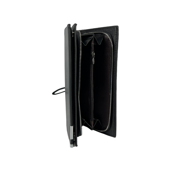 Классическое мужское портмоне с картхолдером, экокожа, черный цвет Классическое мужское портмоне с картхолдером, экокожа, черный цвет