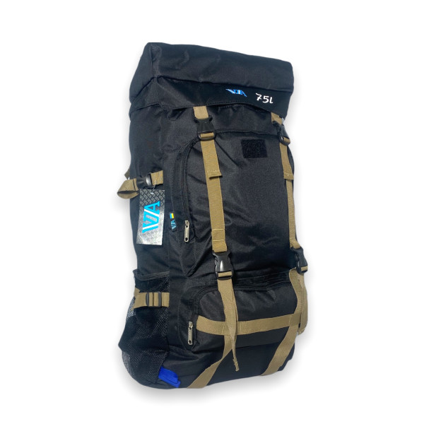 Рюкзак тактичний на одне відділення, фронтальні кишені, бокові кишені, 75 л, чорний Рюкзак тактичний на одне відділення, фронтальні кишені, бокові кишені, 75 л, чорний