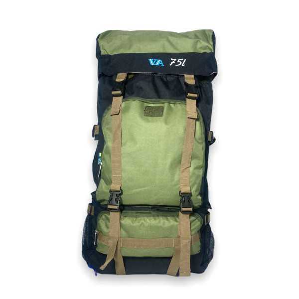 Рюкзак тактичний на одне відділення, фронтальні кишені, бокові кишені, 75 л, хакі