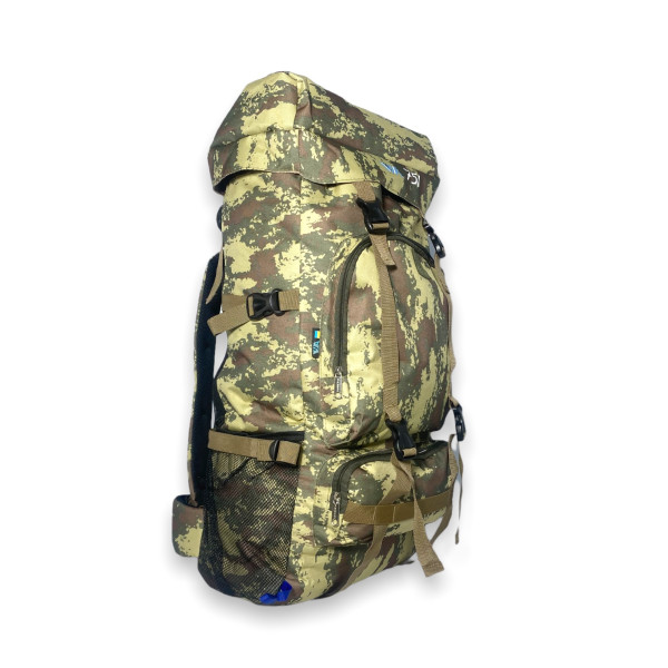 Армійський тактичний рюкзак, одне відділення, бокові кишені, 75 л, камуфляж Армійський тактичний рюкзак, одне відділення, бокові кишені, 75 л, камуфляж