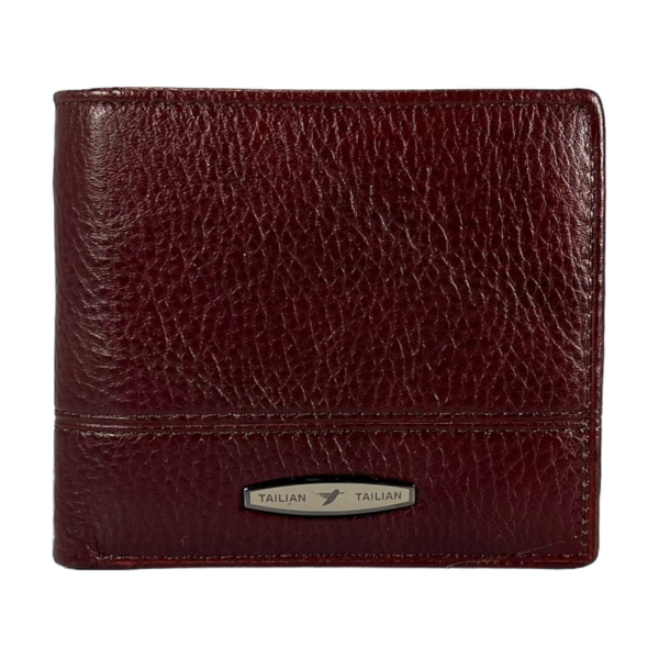 Компактний шкіряний гаманець для чоловіків кольору крімсон