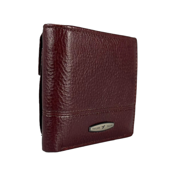 Компактний шкіряний гаманець для чоловіків кольору крімсон Компактний шкіряний гаманець для чоловіків кольору крімсон