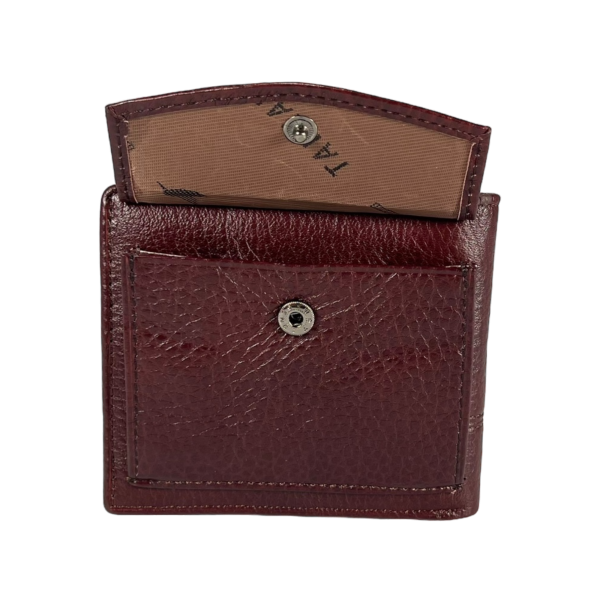 Компактний шкіряний гаманець для чоловіків кольору крімсон Компактний шкіряний гаманець для чоловіків кольору крімсон