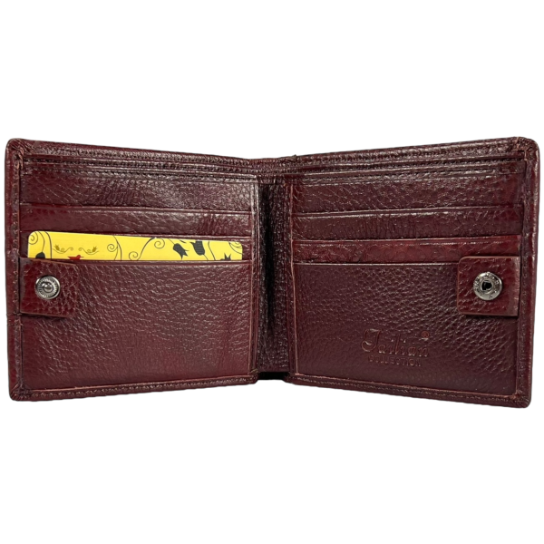 Компактний шкіряний гаманець для чоловіків кольору крімсон Компактний шкіряний гаманець для чоловіків кольору крімсон