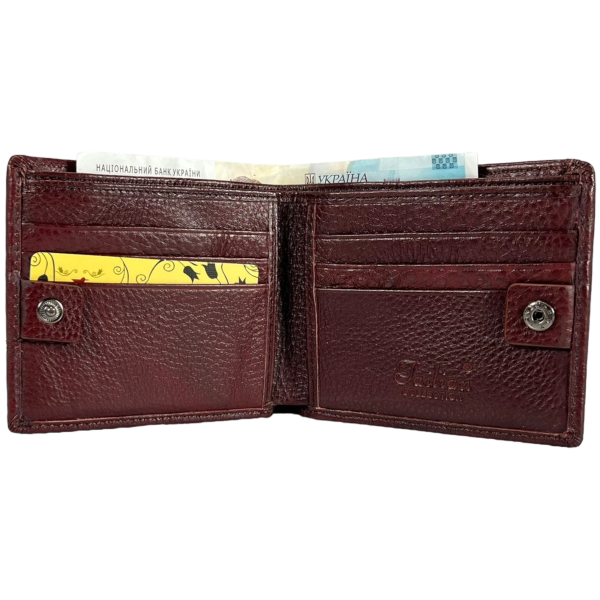 Компактний шкіряний гаманець для чоловіків кольору крімсон Компактний шкіряний гаманець для чоловіків кольору крімсон