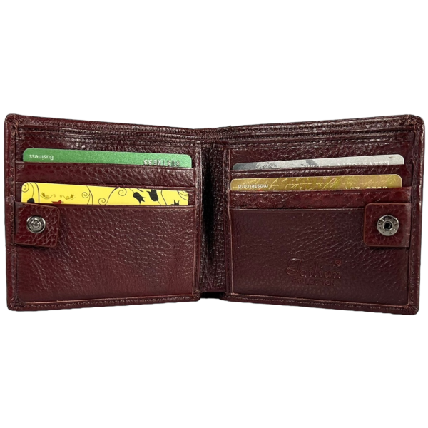 Компактний шкіряний гаманець для чоловіків кольору крімсон Компактний шкіряний гаманець для чоловіків кольору крімсон