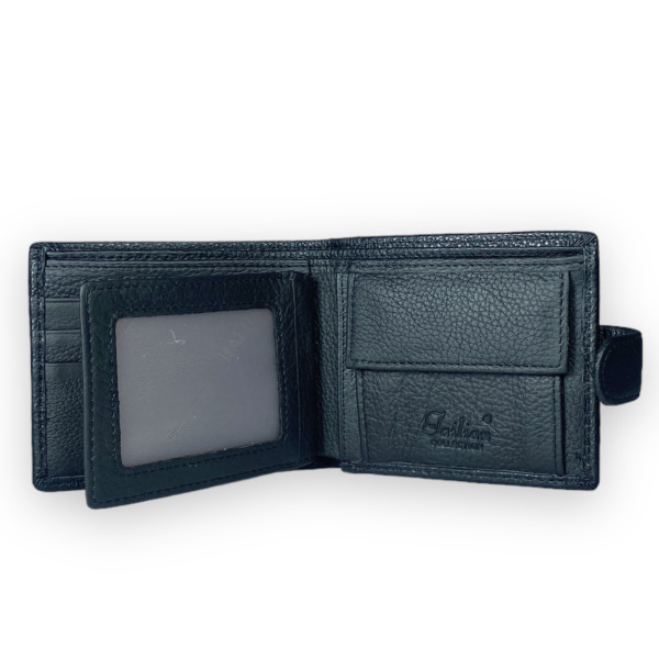 Кошелек мужской, натуральная кожа, два отдела для купюр, цвет черный Кошелек мужской, натуральная кожа, два отдела для купюр, цвет черный