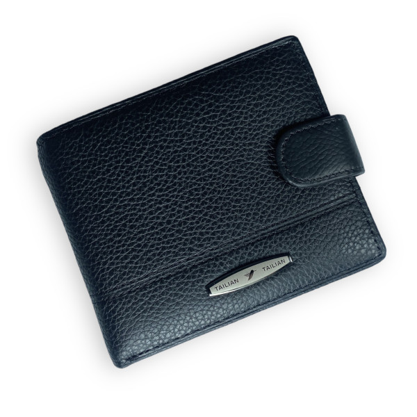 Кошелек мужской, натуральная кожа, два отдела для купюр, цвет черный Кошелек мужской, натуральная кожа, два отдела для купюр, цвет черный