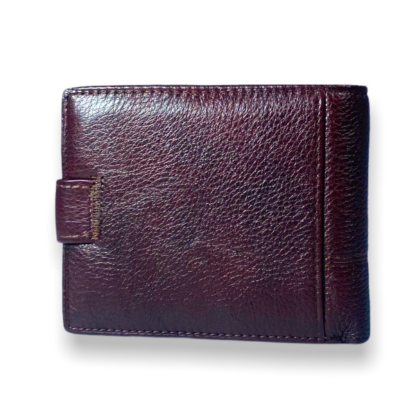 Чоловічий гаманець, натуральна шкіра, два відділи для купюр, колір крімсон Чоловічий гаманець, натуральна шкіра, два відділи для купюр, колір крімсон