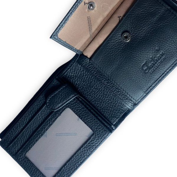 Компактний чоловічий гаманець Tailian із натуральноі шкіри, чорний Компактний чоловічий гаманець Tailian із натуральноі шкіри, чорний