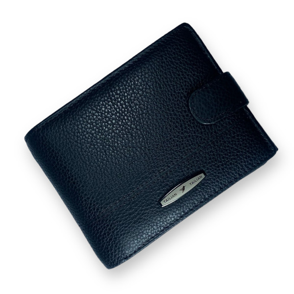 Компактний чоловічий гаманець Tailian із натуральноі шкіри, чорний Компактний чоловічий гаманець Tailian із натуральноі шкіри, чорний