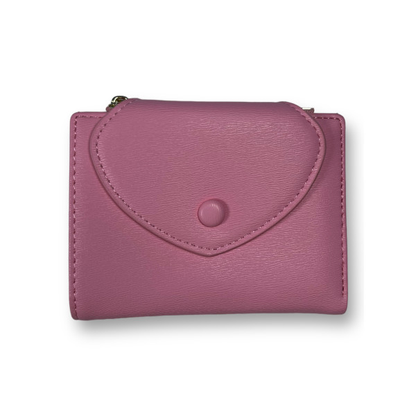 Стильный кошелек из экокожи, розовый, с кнопочной застежкой Стильный кошелек из экокожи, розовый, с кнопочной застежкой