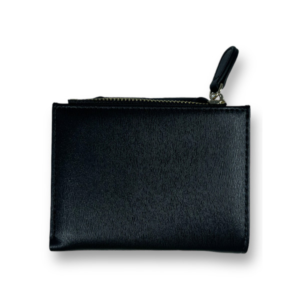 Стильный кошелек из экокожи, черный, с кнопочной застежкой Стильный кошелек из экокожи, черный, с кнопочной застежкой