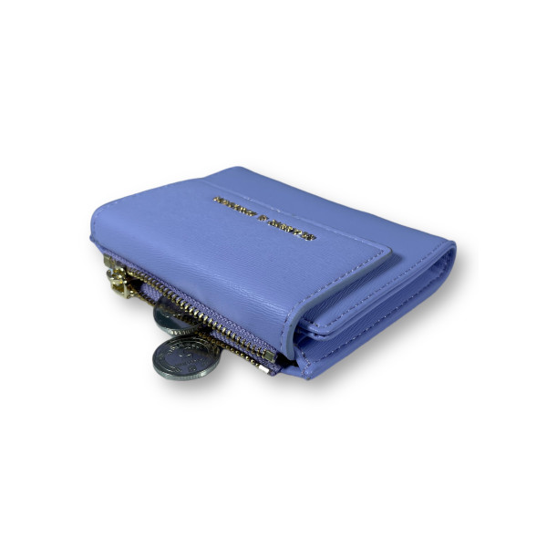 Жіночий гаманець з екошкіри, фіолетовий, з кнопковою застібкою,1 відділення для купюр Жіночий гаманець з екошкіри, фіолетовий, з кнопковою застібкою,1 відділення для купюр