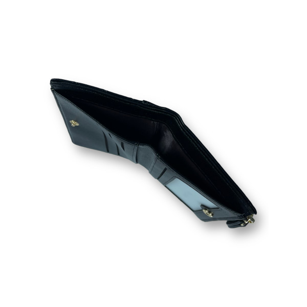 Кошелек женский из экокожи Tailian черный, с кнопочной застежкой Кошелек женский из экокожи Tailian черный, с кнопочной застежкой