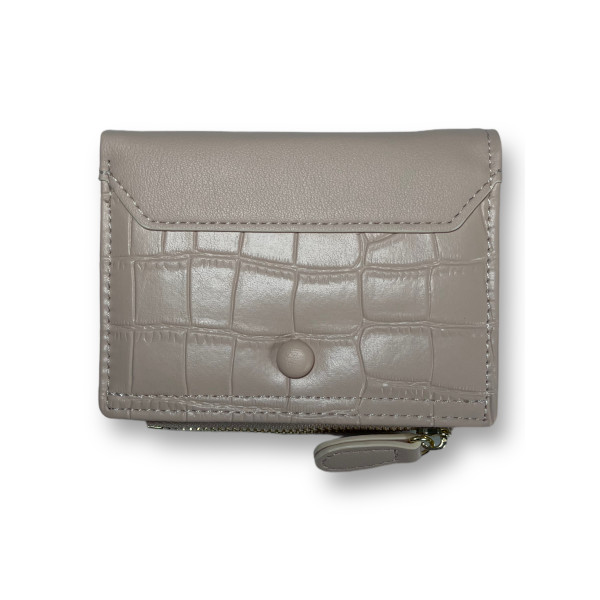 Женский кошелек из экокожи, розовый, с кнопочной застежкой, 1 отделение для купюр