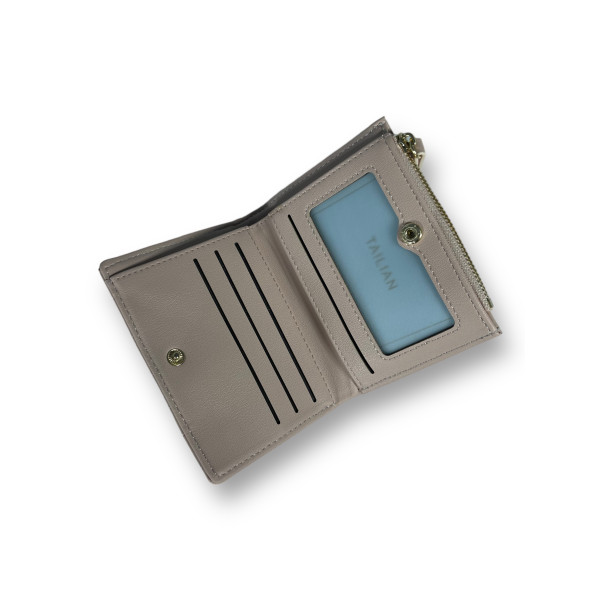 Женский кошелек из экокожи, розовый, с кнопочной застежкой, 1 отделение для купюр