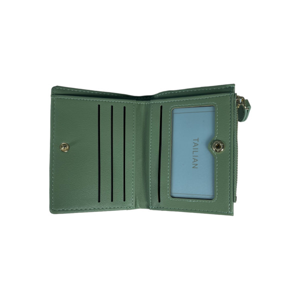 Стильный кошелек из экокожи, зеленый, 1 отделение для купюр Стильный кошелек из экокожи, зеленый, 1 отделение для купюр