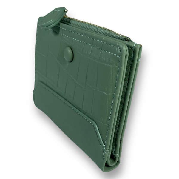 Стильный кошелек из экокожи, зеленый, 1 отделение для купюр Стильный кошелек из экокожи, зеленый, 1 отделение для купюр