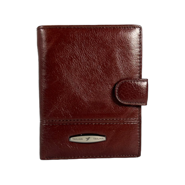 Повседневный мужской кошелек из натуральной кожи, цвет кромесон