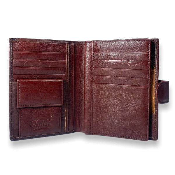 Кошелек мужской, натуральная кожа, два отдела для купюр, цвет кримсон Кошелек мужской, натуральная кожа, два отдела для купюр, цвет кримсон