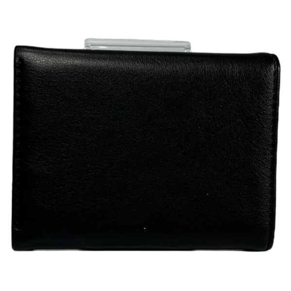 Стильний гаманець з екошкіри, чорного кольору, з кнопковою застібкою