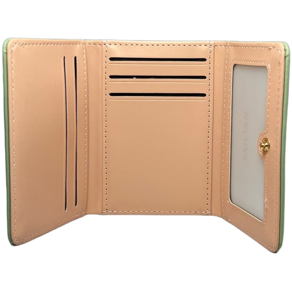 Стильный женский кошелек из экокожи, салатовый, 1 отделение для купюр