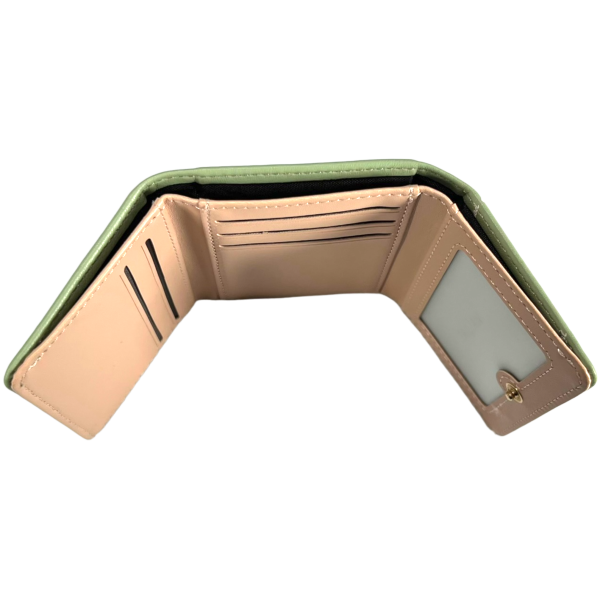 Стильный женский кошелек из экокожи, салатовый, 1 отделение для купюр