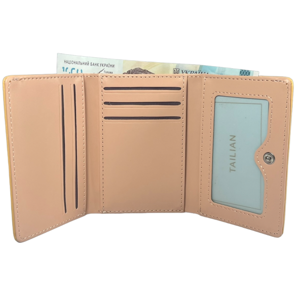 Женский кошелек из экокожи, оранжевый, 1 отделение для купюр и 5 ячеек для карт Женский кошелек из экокожи, оранжевый, 1 отделение для купюр и 5 ячеек для карт