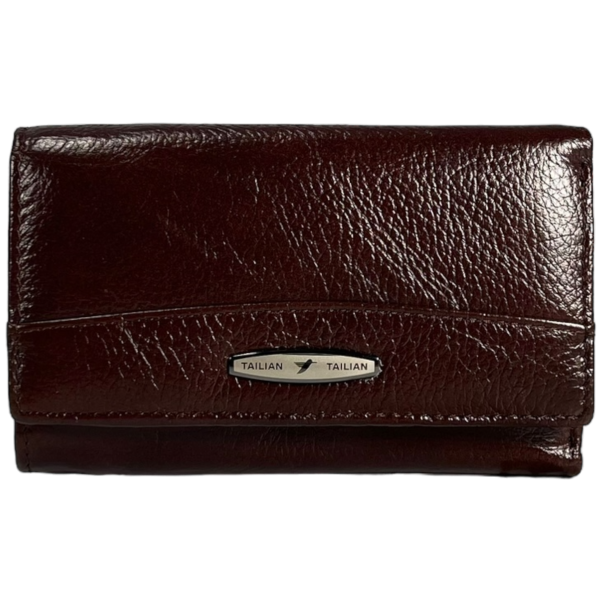 Женский кошелек из натуральной кожи, с кнопочной застежкой, монетница, цвет кримсон