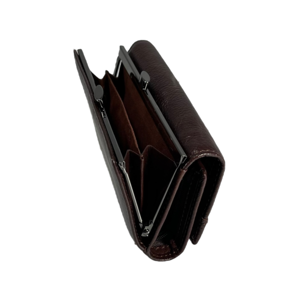 Женский кошелек из натуральной кожи, с кнопочной застежкой, монетница, цвет кримсон Женский кошелек из натуральной кожи, с кнопочной застежкой, монетница, цвет кримсон