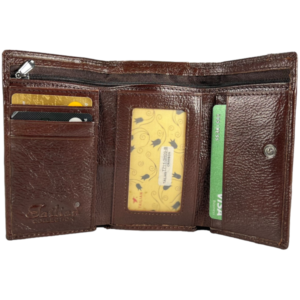 Женский кошелек из натуральной кожи, с кнопочной застежкой, монетница, цвет кримсон Женский кошелек из натуральной кожи, с кнопочной застежкой, монетница, цвет кримсон