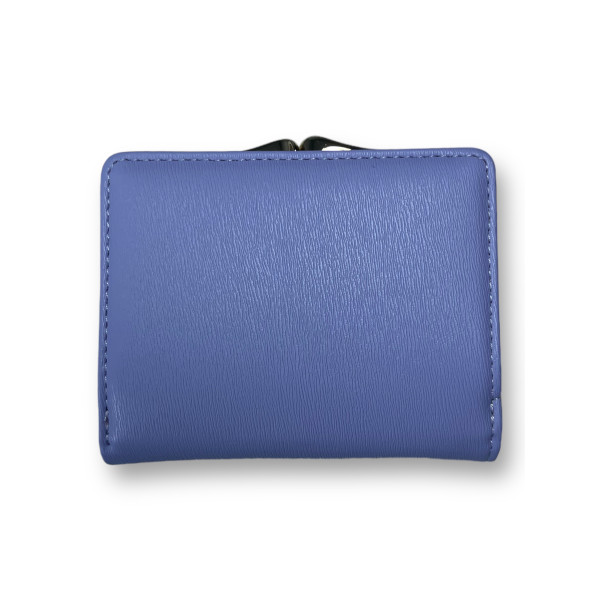 Женский кошелек из экокожи, фиолетовый с кнопочной застежкой и 1 отделом для купюр Женский кошелек из экокожи, фиолетовый с кнопочной застежкой и 1 отделом для купюр