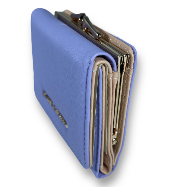 Женский кошелек из экокожи, фиолетовый с кнопочной застежкой и 1 отделом для купюр Женский кошелек из экокожи, фиолетовый с кнопочной застежкой и 1 отделом для купюр