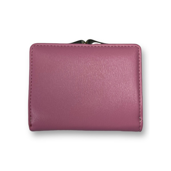 Женский кошелек из экокожи, с кнопочной застежкой и 1 отделом для розового цвета