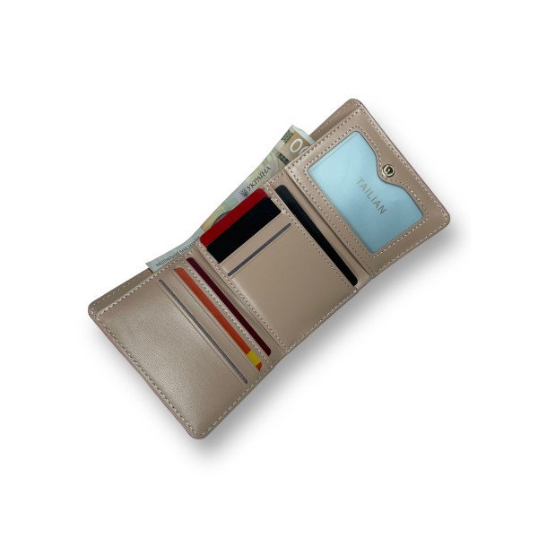 Женский кошелек из экокожи, с кнопочной застежкой и 1 отделом для розового цвета