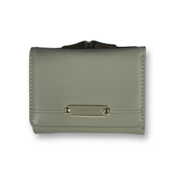 Женский кошелек экокожа, оливковый, с кнопочной застежкой Женский кошелек экокожа, оливковый, с кнопочной застежкой