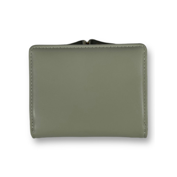 Женский кошелек экокожа, оливковый, с кнопочной застежкой Женский кошелек экокожа, оливковый, с кнопочной застежкой