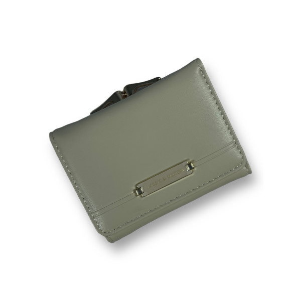 Женский кошелек экокожа, оливковый, с кнопочной застежкой