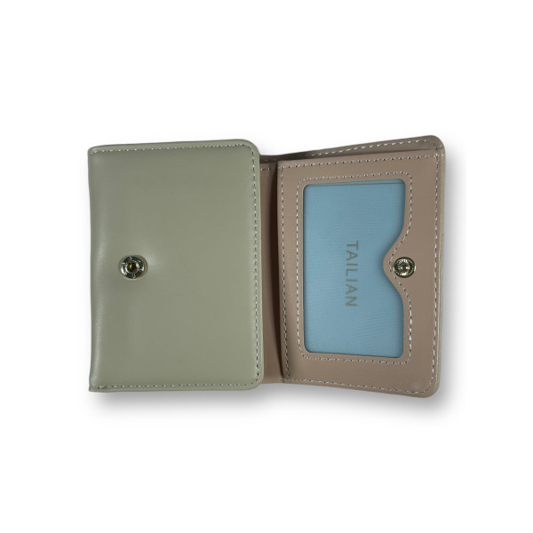 Женский кошелек экокожа, оливковый, с кнопочной застежкой Женский кошелек экокожа, оливковый, с кнопочной застежкой