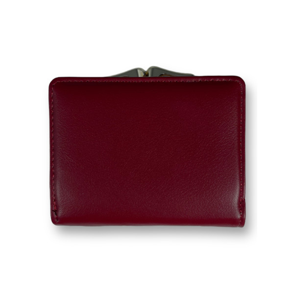 Женский кошелек из экокожи, бордовый, с кнопочной застежкой Женский кошелек из экокожи, бордовый, с кнопочной застежкой