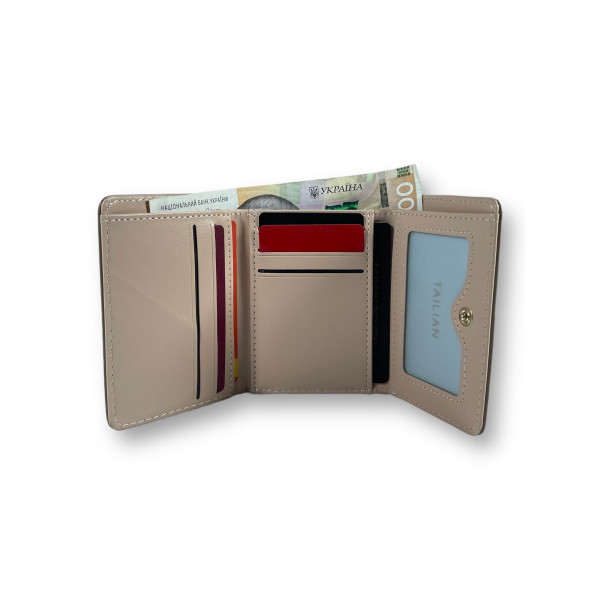 Женский кошелек, экокожа, кнопка на застежке Женский кошелек, экокожа, кнопка на застежке