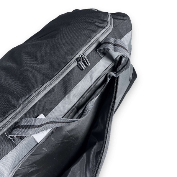 Дорожная сумка на колесах, один отдел, две ручки, 92 л, черный/серый